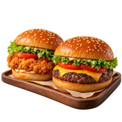 Twee plantaardige burgers