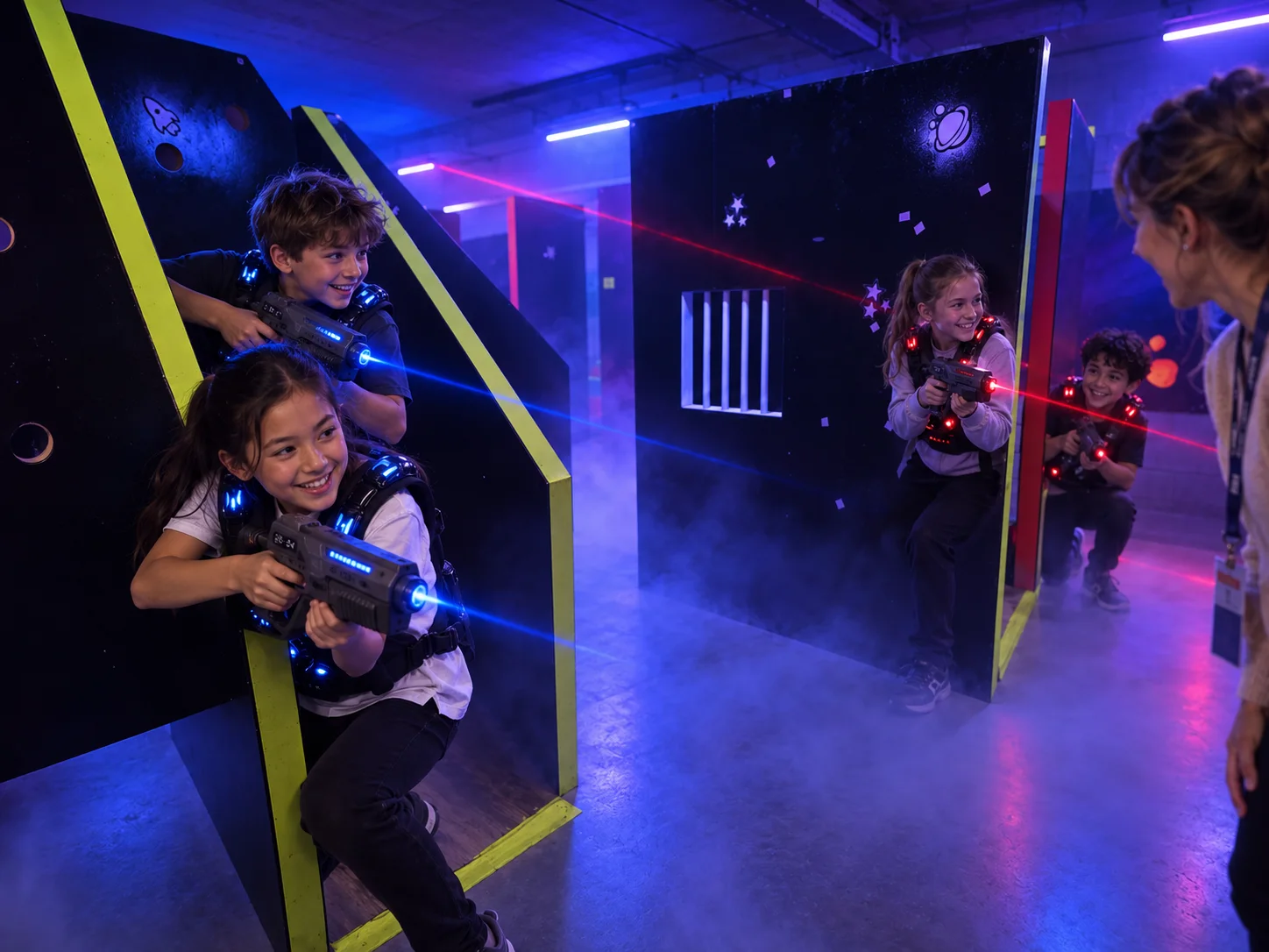 Leerlingen spelen in teams in de SpaceZone