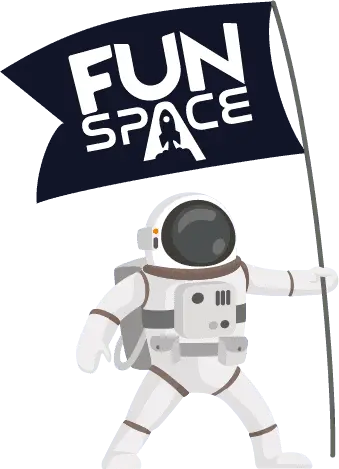 FunSpace-astronaut met onze vlag